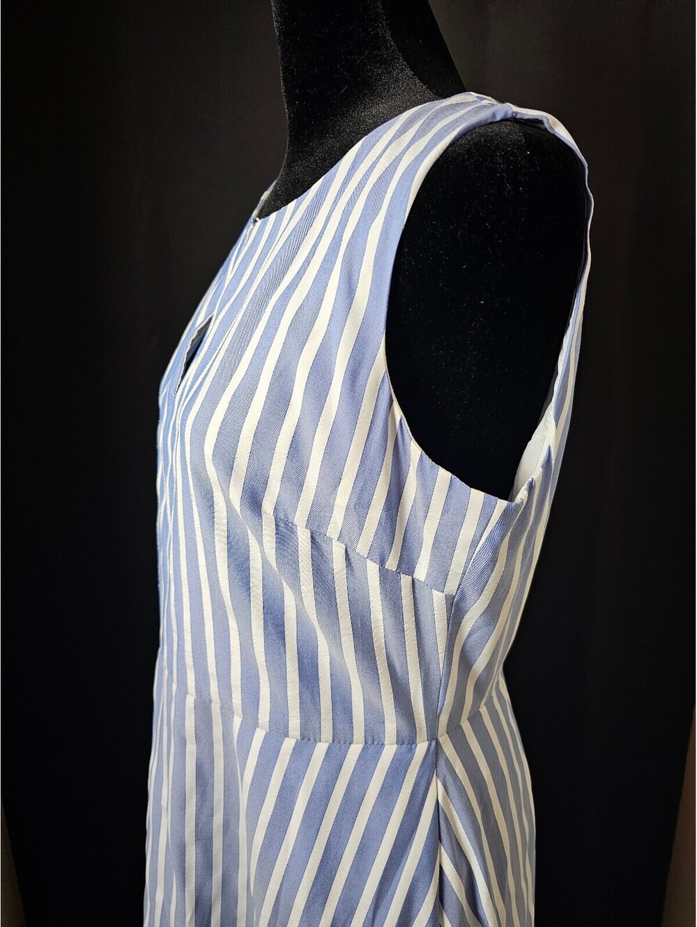Karl Lagerfeld Dress Blue & White Womens 8 Stripes - Picture 3 of 9